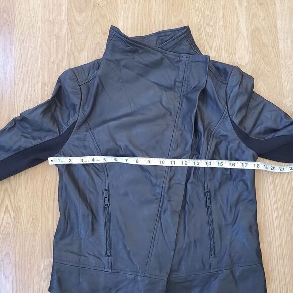 🌹 Trouvé 🌹 Drape Front Leather Jacket - [Small, Black] - Picture 10 of 14
